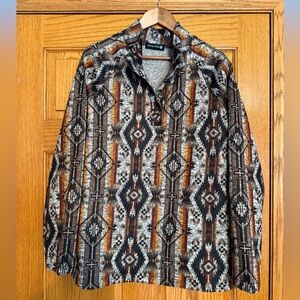 Aztec Pattern Pullover Shirt Sterling Kreek Size L women’s